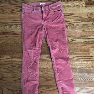 Loft Straight Leg Velvet Pants